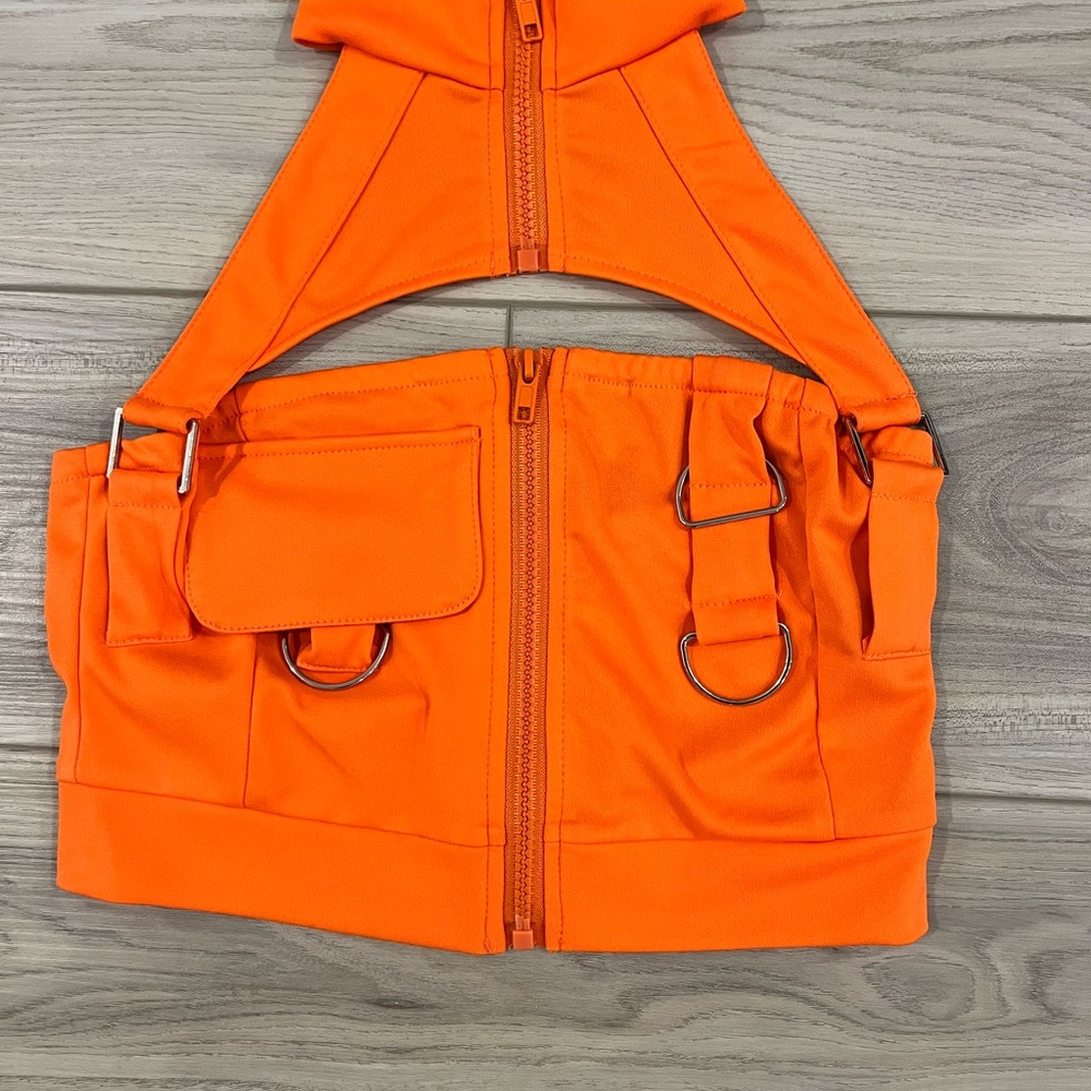 Orange Utility Vest with Pockets